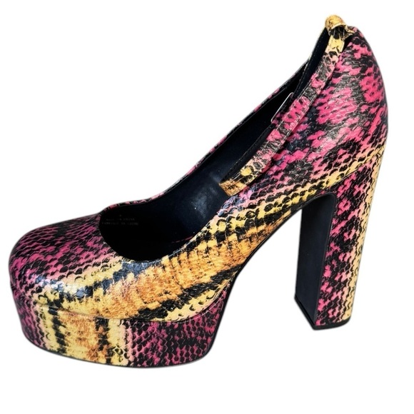 New! Jeffrey Campbell Okurr Ankle Strap Platform Pump Snakeskin Print - Picture 7 of 7